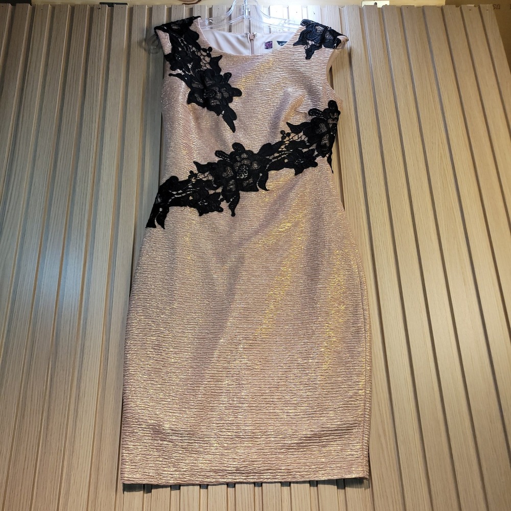 Love Ryan Womens Metallic Pink Black Lace Sheath Dress Size 2 1TPMC119M Floral